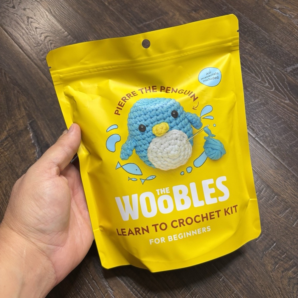 The Woobles Learn to Crochet Beginners Kit & Hook Pierre The Penguin Brand New